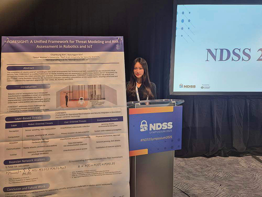 ﻿정보보호학과 김채영 학생, 국제 보안 학술대회 NDSS 2025에서 포스터 논문 발표 이미지2