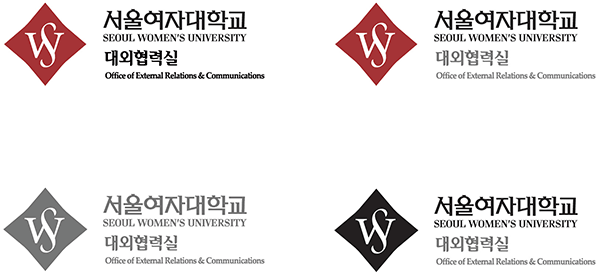 서울여자대학교 로고 색상별 활용 규정